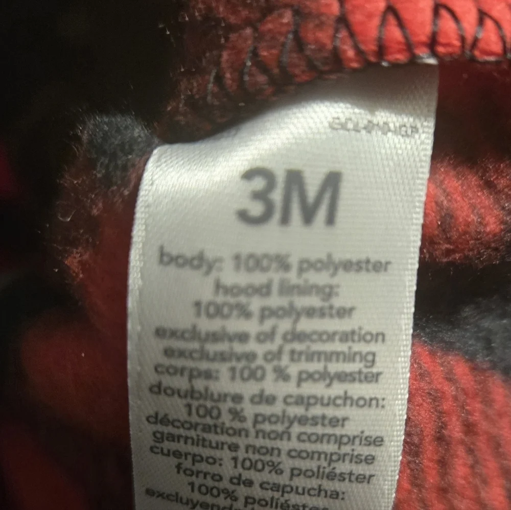 Infant Red Plaid Bear Hoodie, Size 3 Months
